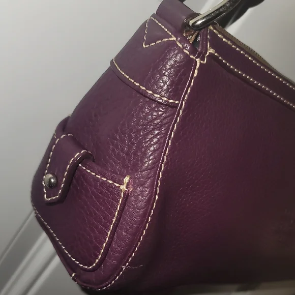 Dooney&Bourke Purple Leather Shoulder Bag - Picture 4 of 10